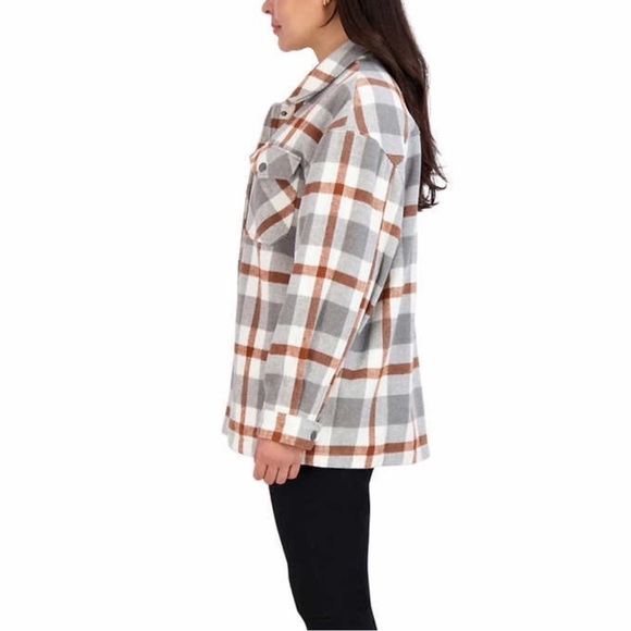 HFX plaid button down shirt jacket - Picture 2 of 9